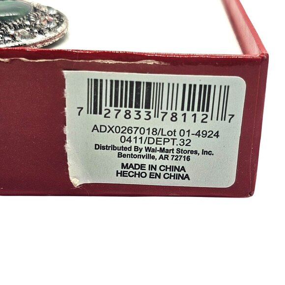 Silver Tone Necklace & Earring Set Faux Mother Of Pearl Enamel - Picture 10 of 13